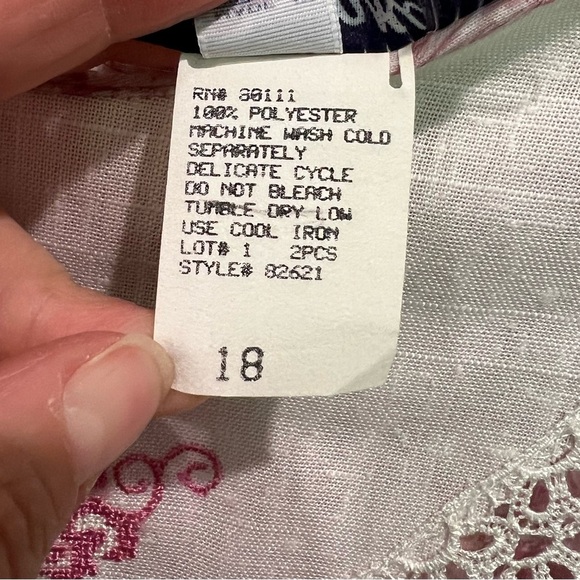 Vintage Frejani Floral Pink Blouse with Lace Embroidered Collar Size 18 - Picture 8 of 12